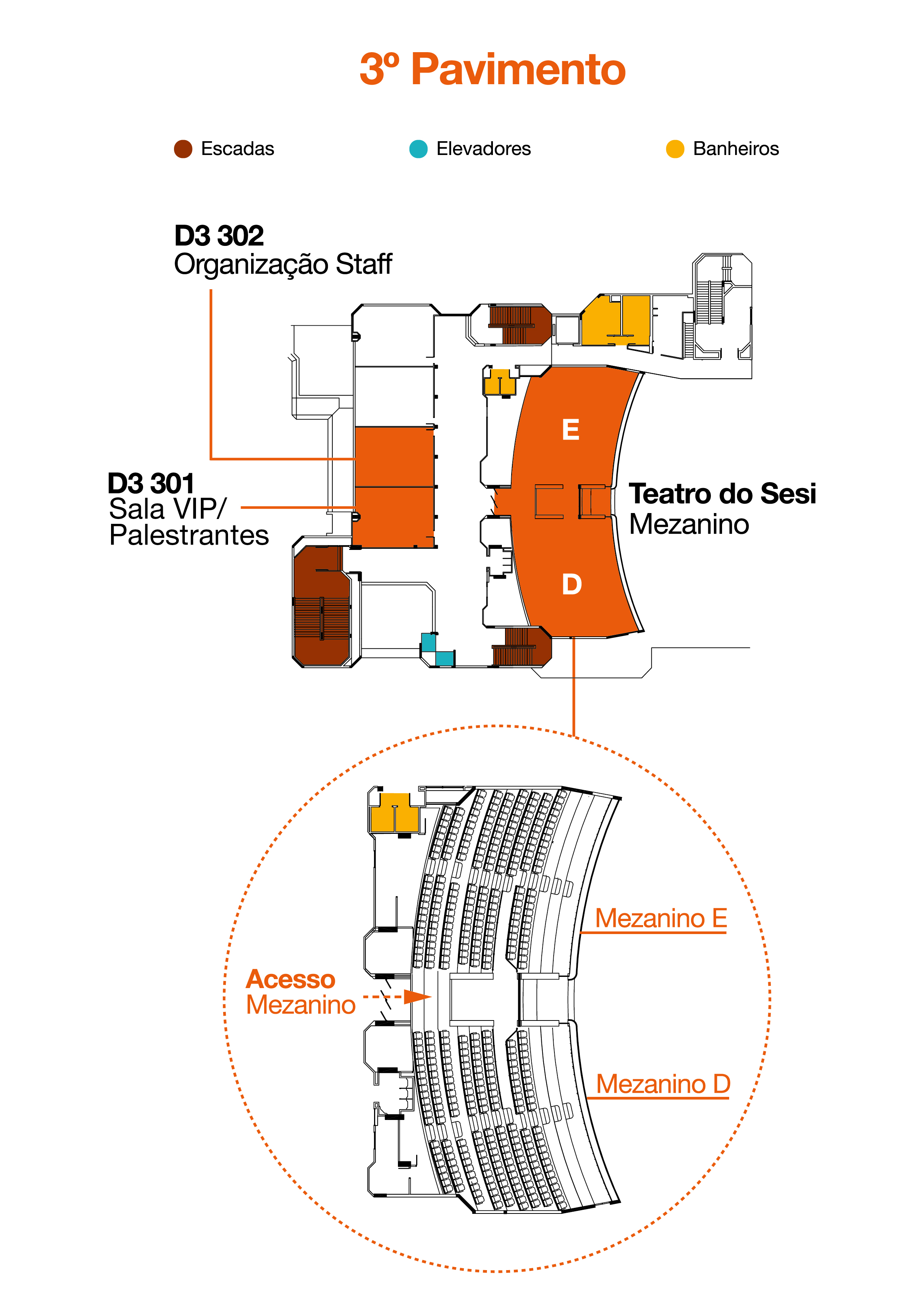 planta do terceiro pavimento do centro de eventos